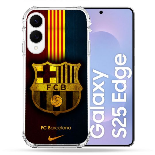 Coque Renforcée Pour Samsung Galaxy S25 EDGE Foot FC Barcelone Vintage