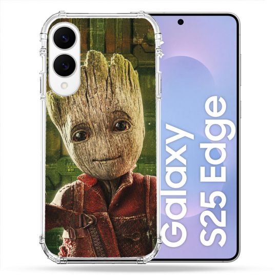 Coque Renforcée Pour Samsung Galaxy S25 EDGE Groot Vert