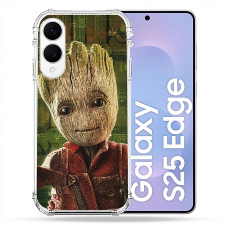 Coque Renforcée Pour Samsung Galaxy S25 EDGE Groot Vert