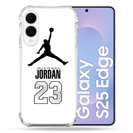 Coque Renforcée Pour Samsung Galaxy S25 EDGE Jordan 23 Blanc