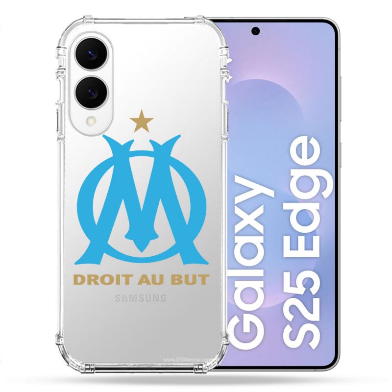 Coque Renforcée Transparente Pour Samsung Galaxy S25 EDGE Foot Olympique Marseille OM