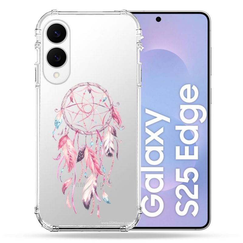 Coque Renforcée Transparente Pour Samsung Galaxy S25 EDGE Attrape Reve Rose