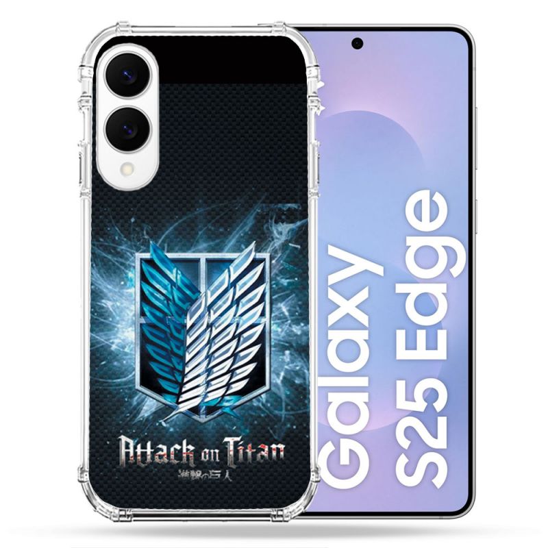 Coque Renforcée Pour Samsung Galaxy S25 EDGE Manga Attaque Titans Noir