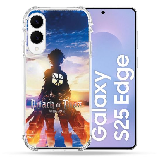 Coque Renforcée Pour Samsung Galaxy S25 EDGE Manga Attaque Titans Soleil