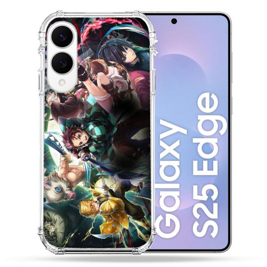 Coque Renforcée Pour Samsung Galaxy S25 EDGE Manga Demon Slayer Groupe
