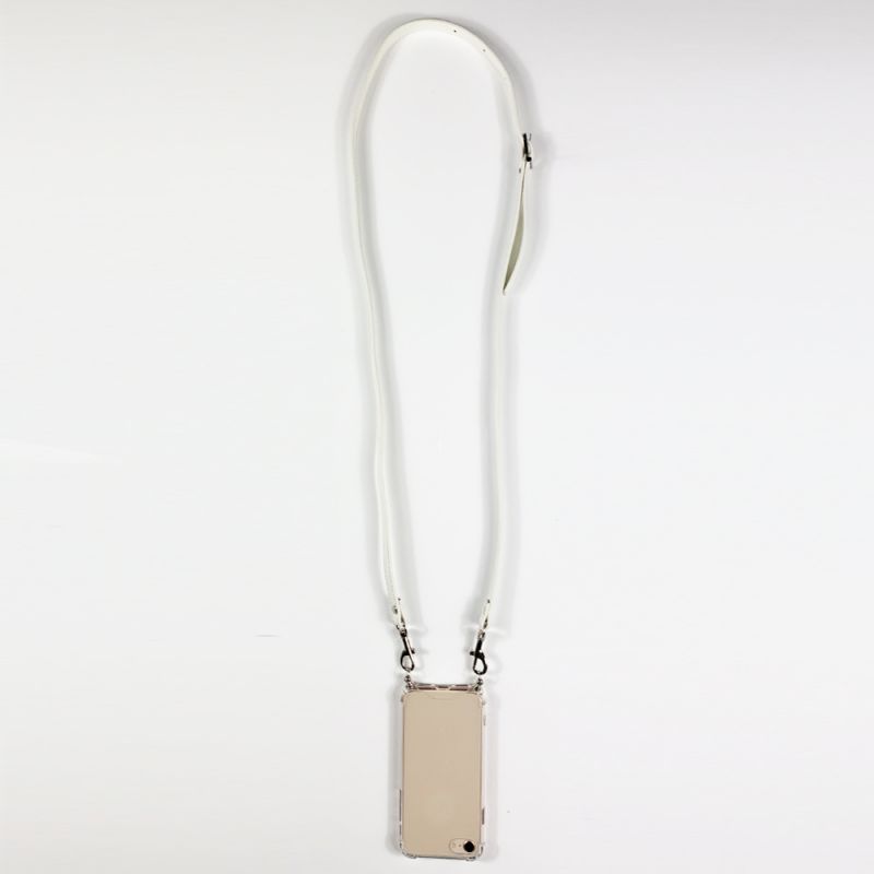 Coque Renforcée Transparente Pour Samsung Galaxy S25 EDGE Lanière / Cordon Cuir 2 Blanc