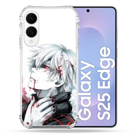 Coque Renforcée Pour Samsung Galaxy S25 EDGE Manga Tokyo Ghoul Kaneki Blanc