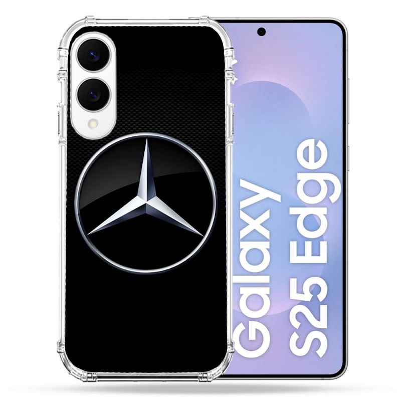 Coque Renforcée Pour Samsung Galaxy S25 EDGE Mercedes Carbone