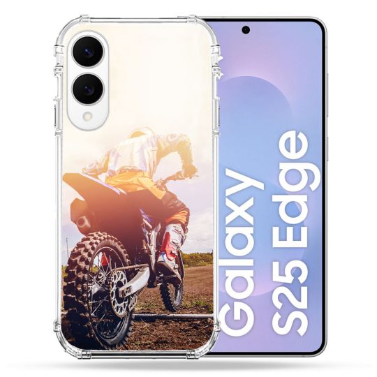 Coque Renforcée Pour Samsung Galaxy S25 EDGE Moto Cross Soleil