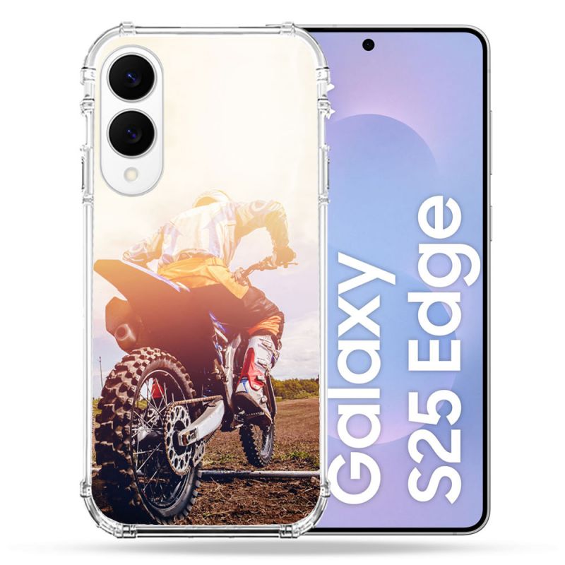 Coque Renforcée Pour Samsung Galaxy S25 EDGE Moto Cross Soleil