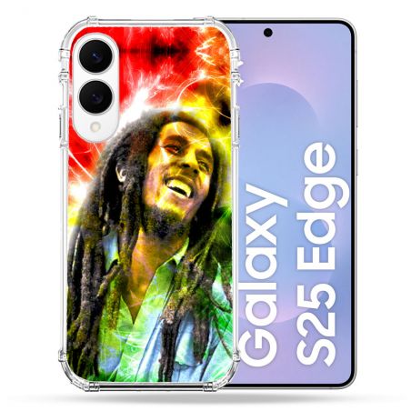 Coque Renforcée Pour Samsung Galaxy S25 EDGE Musique Bob Marley Color