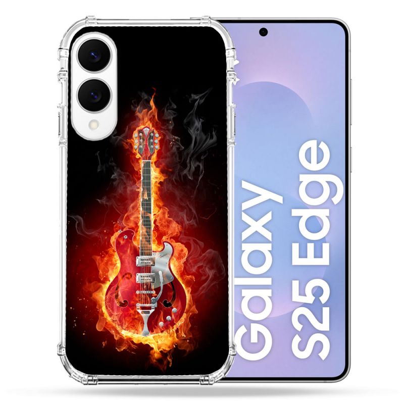 Coque Renforcée Pour Samsung Galaxy S25 EDGE Musique Guitare Electrique