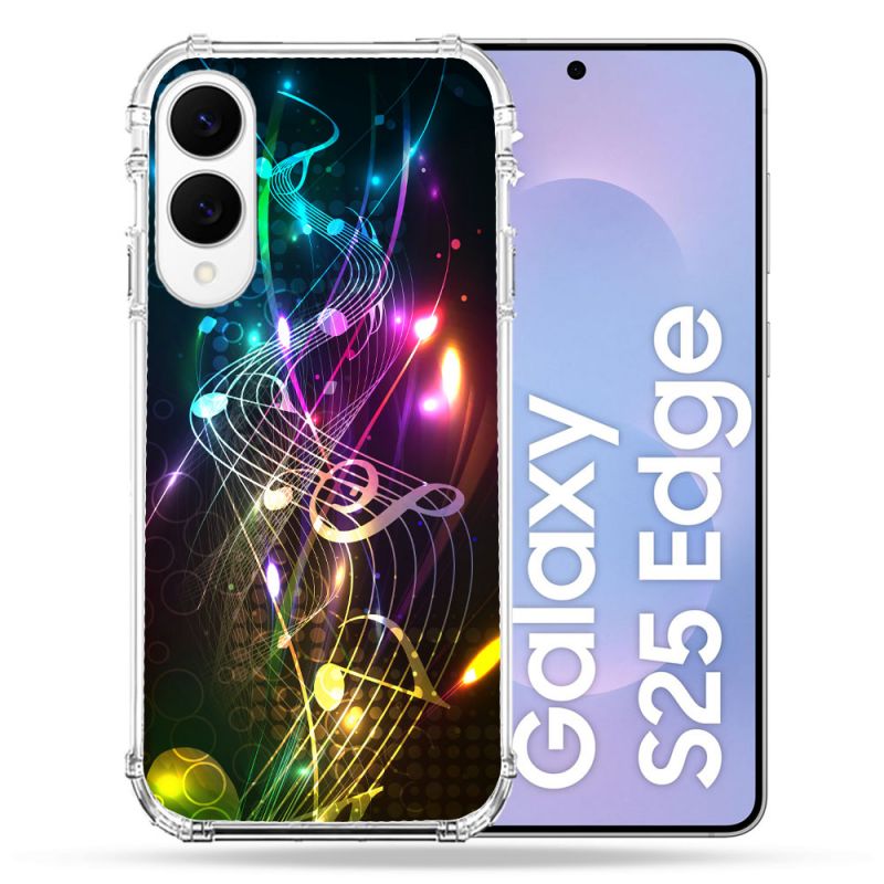 Coque Renforcée Pour Samsung Galaxy S25 EDGE Musique Partition Multicolore