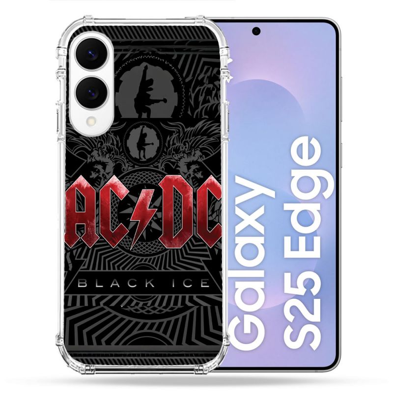 Coque Renforcée Pour Samsung Galaxy S25 EDGE Musique Rock ACDC Rouge