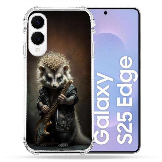 Coque Renforcée Pour Samsung Galaxy S25 EDGE Musique Rock Herisson