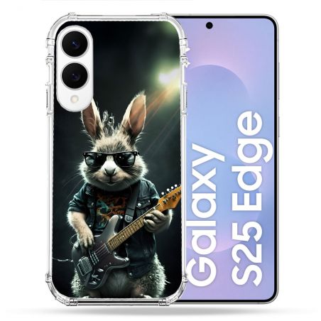 Coque Renforcée Pour Samsung Galaxy S25 EDGE Musique Rock Lapin