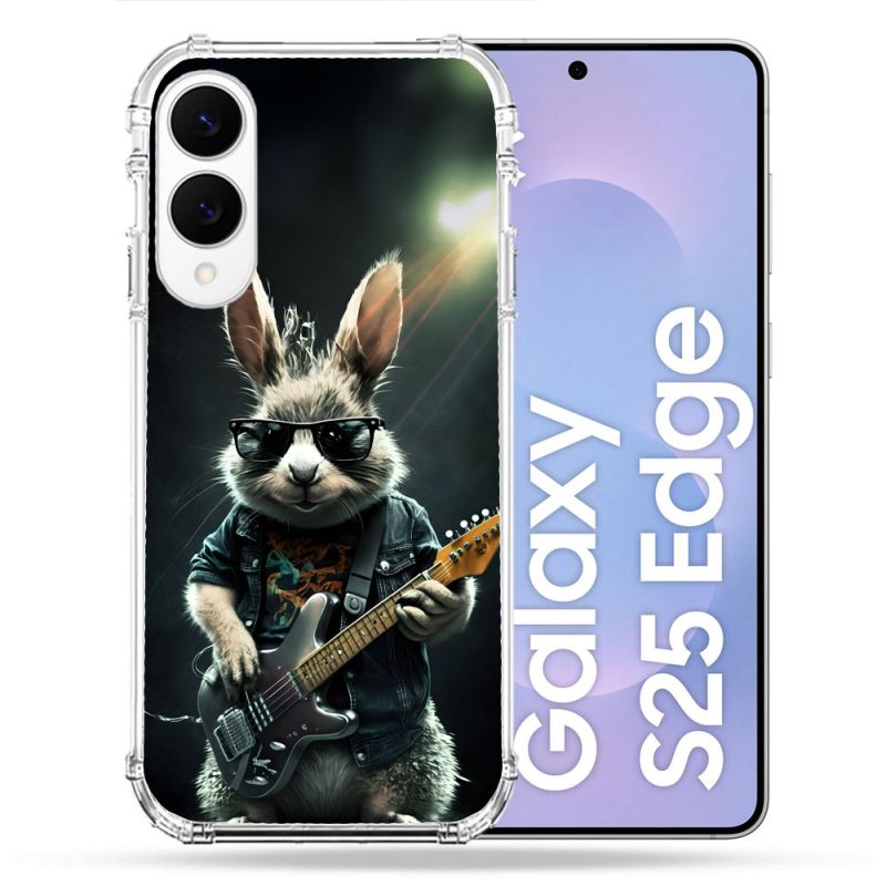 Coque Renforcée Pour Samsung Galaxy S25 EDGE Musique Rock Lapin