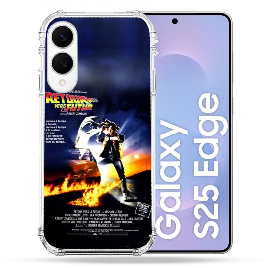 Coque Renforcée Pour Samsung Galaxy S25 EDGE Retour Vers Le Futur Affiche