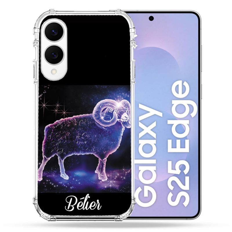 Coque Renforcée Pour Samsung Galaxy S25 EDGE Signe Zodiaque 2 Bélier