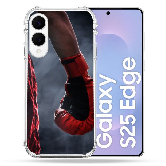 Coque Renforcée Pour Samsung Galaxy S25 EDGE Sport Boxe Gant Rouge