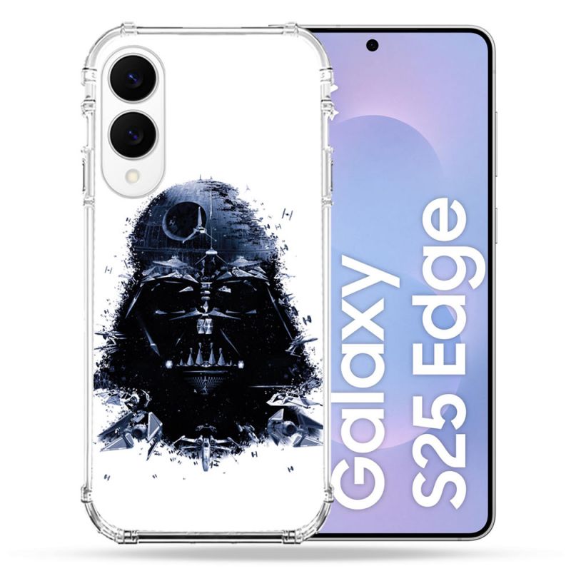 Coque Renforcée Pour Samsung Galaxy S25 EDGE Star Wars - Dark Vador Blanc