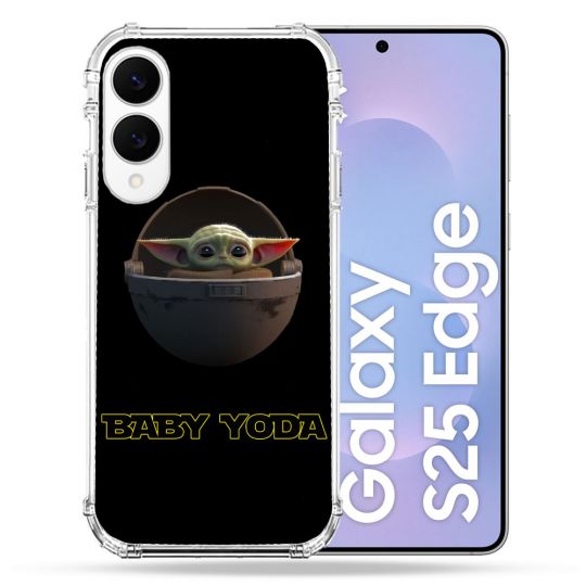 Coque Renforcée Pour Samsung Galaxy S25 EDGE Star Wars - Yoda bebe noir