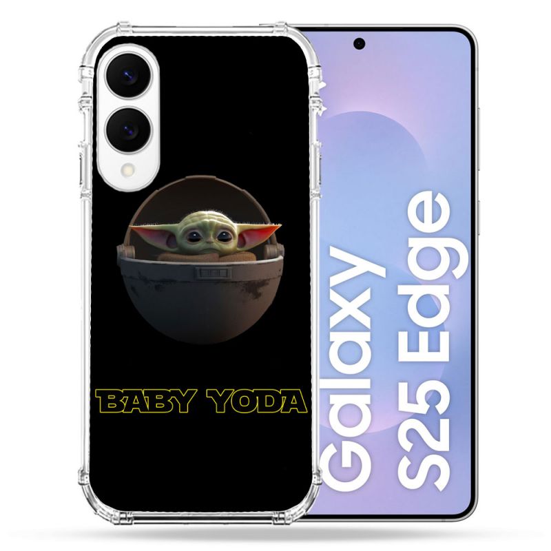Coque Renforcée Pour Samsung Galaxy S25 EDGE Star Wars - Yoda bebe noir