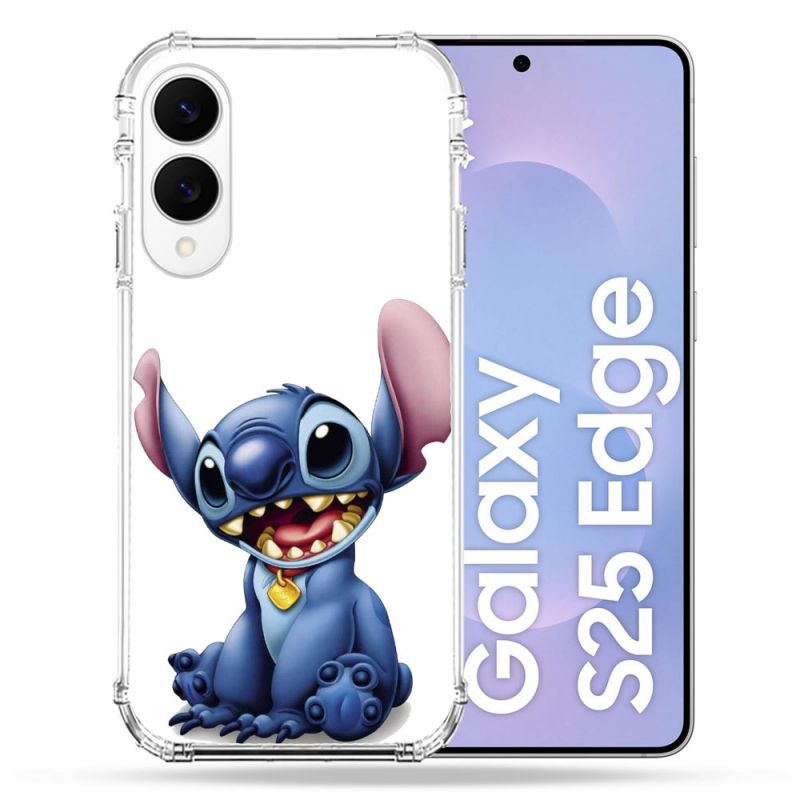 Coque Renforcée Pour Samsung Galaxy S25 EDGE Stitch Blanc