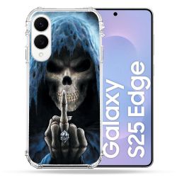 Coque Renforcée Pour Samsung Galaxy S25 EDGE Tete de Mort Doigt