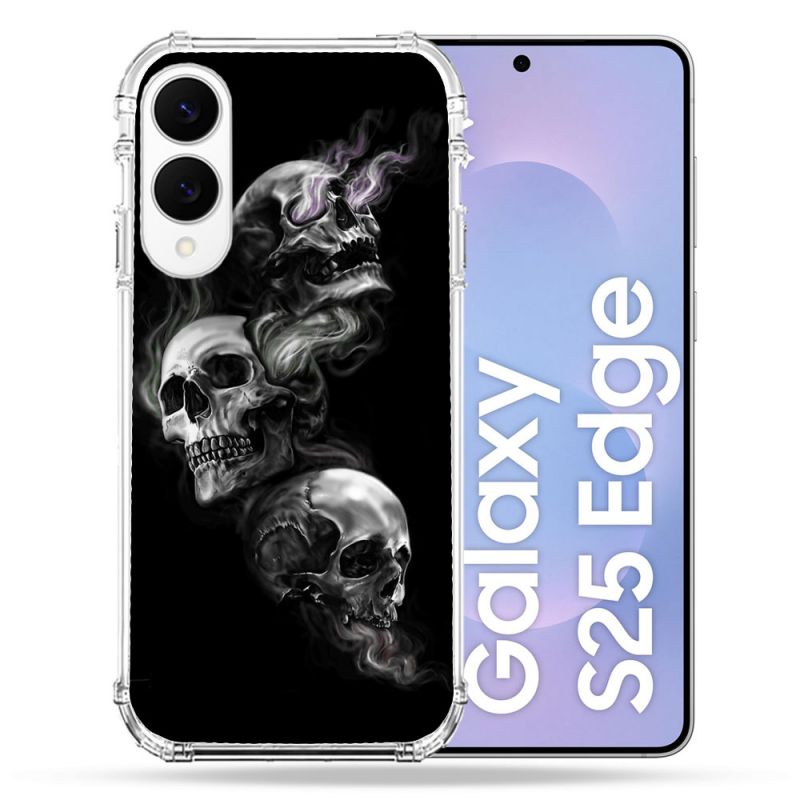 Coque Renforcée Pour Samsung Galaxy S25 EDGE Tete de Mort Triple