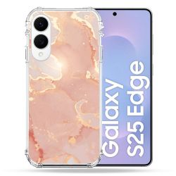 Coque Renforcée Pour Samsung Galaxy S25 EDGE Texture Marbre Rose