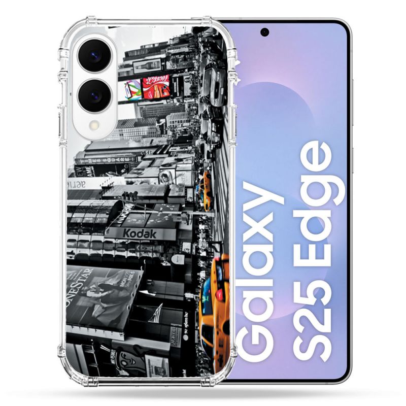 Coque Renforcée Pour Samsung Galaxy S25 EDGE Voyage Amerique USA New York Taxi