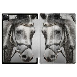 Coque Renforcée Pour Ipad Pro 11 M4 2024 Animal Cheval Blanc