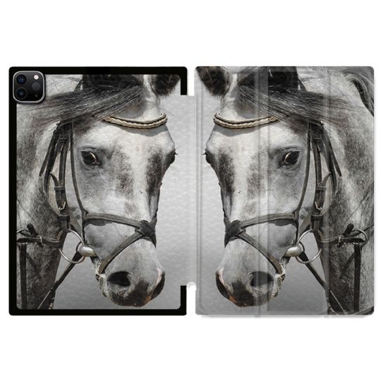 Coque Renforcée Pour Ipad Pro 11 M4 2024 Animal Cheval Blanc