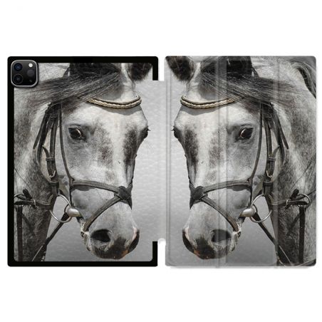 Coque Renforcée Pour Ipad Pro 11 M4 2024 Animal Cheval Blanc
