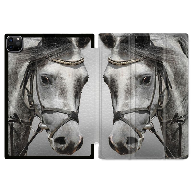 Coque Renforcée Pour Ipad Pro 11 M4 2024 Animal Cheval Blanc