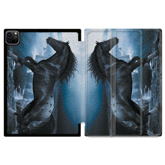 Coque Renforcée Pour Ipad Pro 11 M4 2024 Animal Cheval Noir