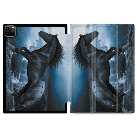 Coque Renforcée Pour Ipad Pro 11 M4 2024 Animal Cheval Noir