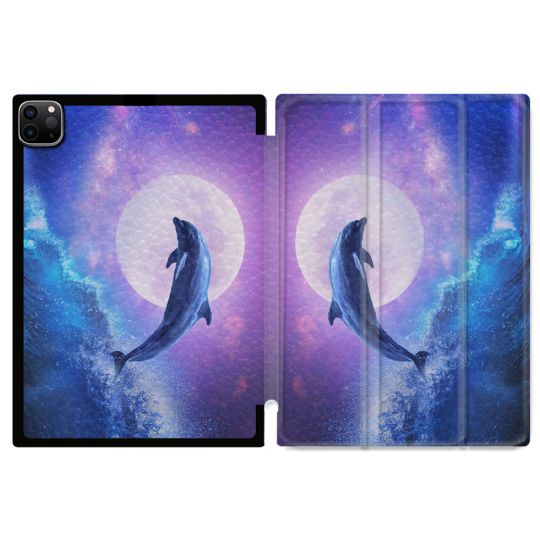Coque Renforcée Pour Ipad Pro 11 M4 2024 Animal Dauphin Vague