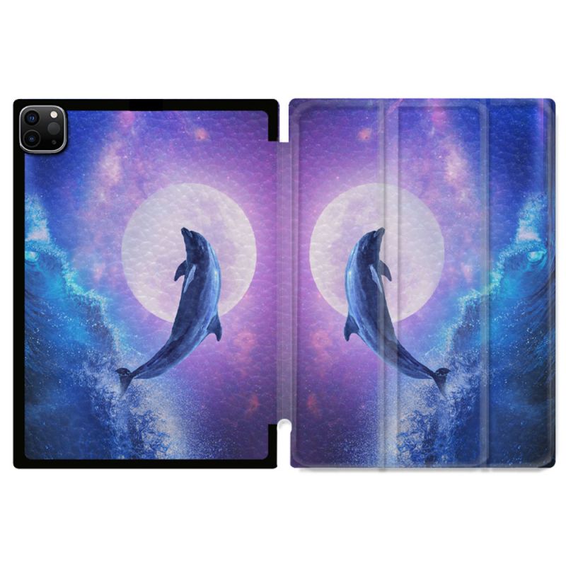 Coque Renforcée Pour Ipad Pro 11 M4 2024 Animal Dauphin Vague