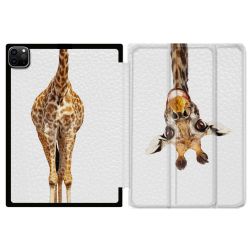 Coque Renforcée Pour Ipad Pro 11 M4 2024 Animal Girafe Blanche