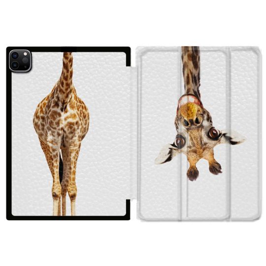 Coque Renforcée Pour Ipad Pro 11 M4 2024 Animal Girafe Blanche