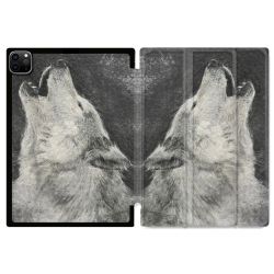 Coque Renforcée Pour Ipad Pro 11 M4 2024 Animal Loup Hurlement