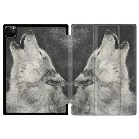 Coque Renforcée Pour Ipad Pro 11 M4 2024 Animal Loup Hurlement