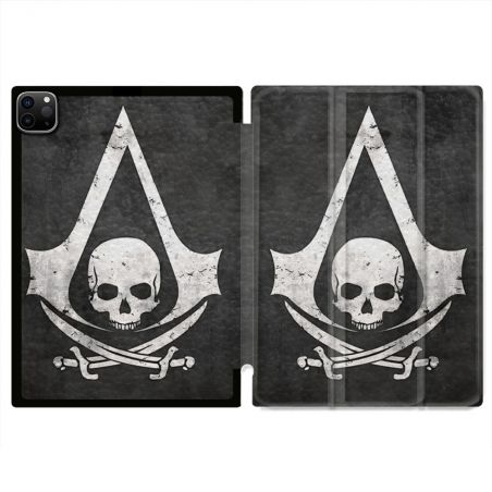 Coque Renforcée Pour Ipad Pro 11 M4 2024 Assassin Creed Tete Mort