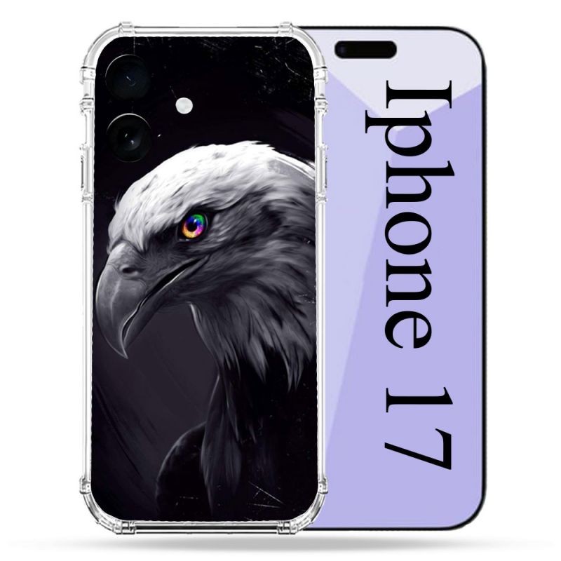 Coque Renforcée Pour Iphone 17 Animal Aigle Royal Noir