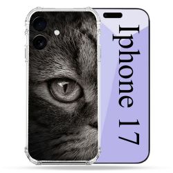 Coque Renforcée Pour Iphone 17 Animal Chat Gris