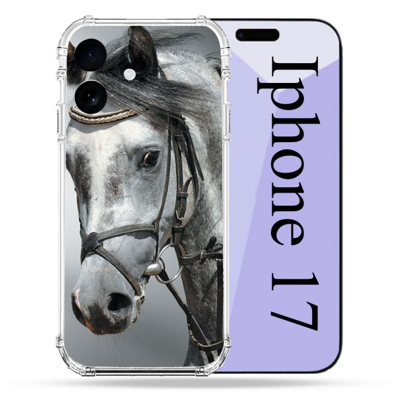 Coque Renforcée Pour Iphone 17 Animal Cheval Blanc