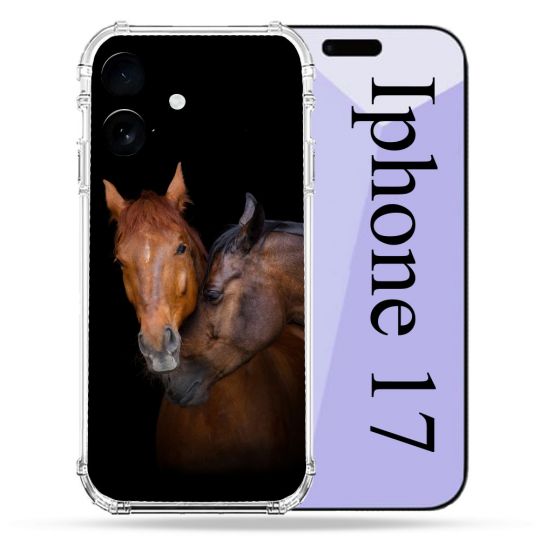 Coque Renforcée Pour Iphone 17 Animal Cheval Marron