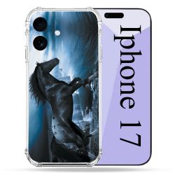 Coque Renforcée Pour Iphone 17 Animal Cheval Noir